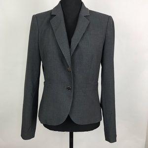Calvin Klein Blazer Sz 6 Linen Blend Jacket Gray